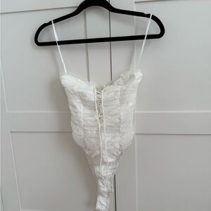 Princess Polly White Lace-Up Chemise